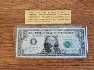 lot 71 image: Scarce Joseph Barr $1 dollar Bill - $1 Note