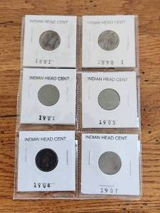 lot 107 image: Selection of Indian Head One Cent pieces -