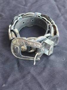 lot 5 image: Nadim Genuine Leather Concho Belt - 1998