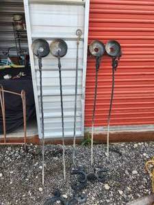 lot 272 image: Wrought iron garden pieces - light holders