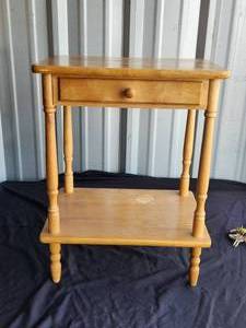lot 66 image: Small wood table with drawer
