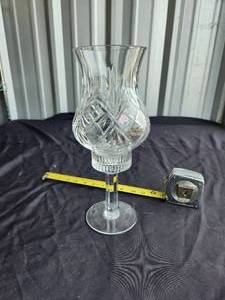 lot 88 image: Vintage lead crystal hurricane lamp