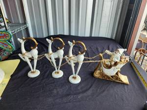 lot 99 image: Santa and reindeer decoration