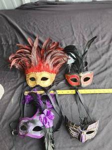 lot 138 image: Selection of Mardi Gras type mask