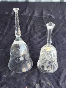 lot 209 image: Selection of 2 glass-crystal bells