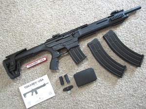 lot 1 image: Tokarev USA TAR12P tactical 12 gauge shotgun, one 5 and two 10 round magazines included plus choke set