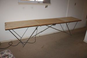 lot 158 image: Trifold folding table with handle