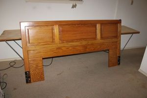 lot 160 image: King size solid wood headboard