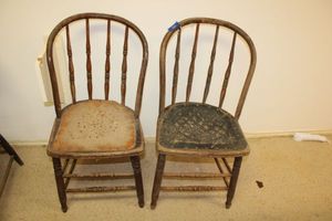lot 180 image: Antique wooden chairs as shown