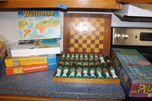 lot 42 image: Ceramic chess set and European board games