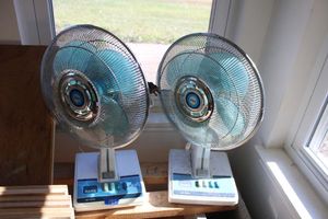 lot 185 image: Pair of oscillating fans