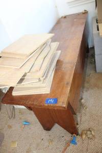 lot 191 image: Wood bench and pressed board pieces