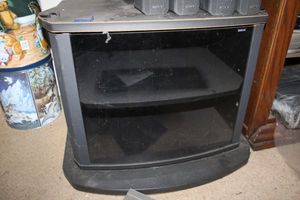 lot 202 image: Black entertainment cabinet with glass door