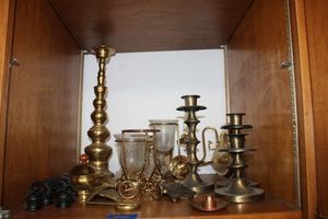 lot 240 image: Brass lot plus mini copper hat