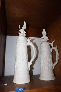 lot 255 image: Unpainted Ceramic Bisque - 2 large steins