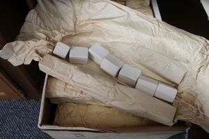 lot 262 image: Unfinished ceramic Bisque square beads