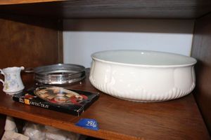 lot 286 image: Large ceramic bowl, silver plated tray and more