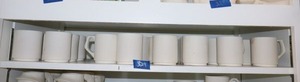 lot 329 image: Unfinished ceramic bisque coffee mugs