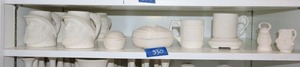 lot 330 image: Unfinished ceramic bisque coffee mugs with faces, trinket boxes and more