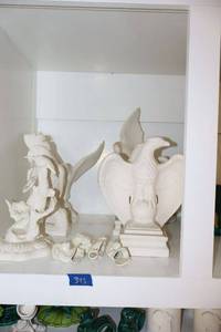 lot 343 image: Unfinished ceramic bisque eagles and birds