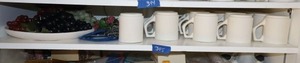lot 345 image: Unfinished ceramic bisque mugs and plastic grapes