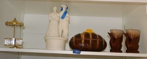lot 350 image: Ceramic vases and buttered loaf and more