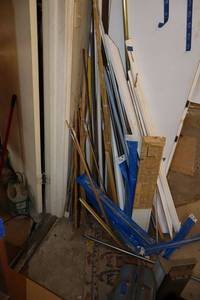 lot 358 image: Misc. wood trim and dowels