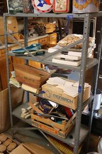 lot 385 image: Metal shelving unit only