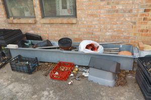 lot 590 image: Outdoor metal trough or planter box