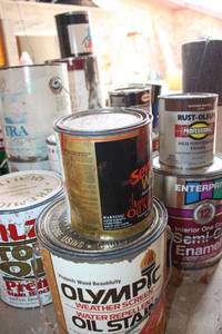 lot 397 image: Paint cans and paint thinner