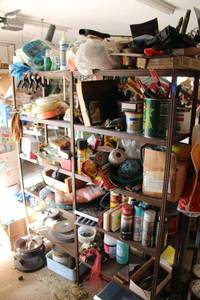 lot 505 image: Metal shelving unit only