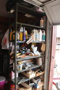 lot 529 image: Metal shelving unit only