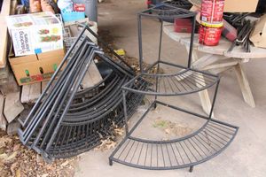 lot 564 image: Metal corner shelves
