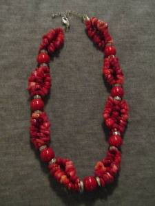 lot 68 image: red beaded necklace