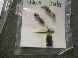 lot 129 image: earrings with matching necklace pendants