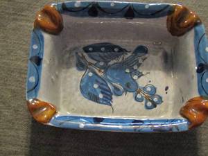 lot 131 image: clay bowl hand painted