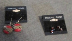 lot 3 image: Sterling silver earrings  qty 2