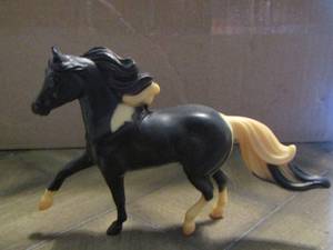 lot 113 image: Breyer Midnight tango black pinto miniature horse