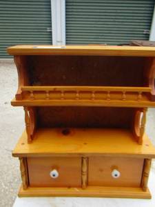 lot 35 image: Spice rack with 2 drawers small wall shelf