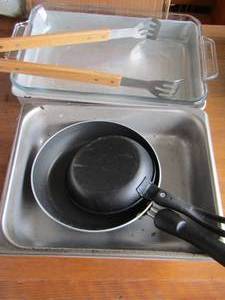 lot 75 image: casserole dish, skillet pans, more