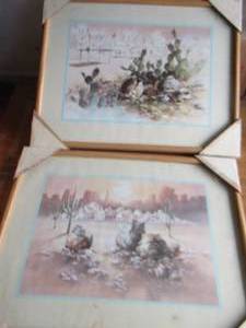 lot 92 image: qty 2 framed art  by T Coleman 17x21