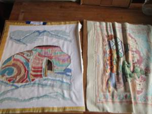 lot 94 image: NEEDLEPOINT  - SOUTHWESTERN DESIGN   QTY 2