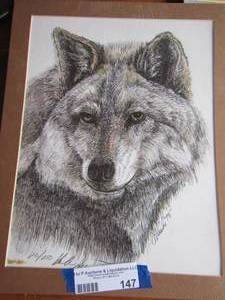 lot 147 image: Wolf sketch art  26250