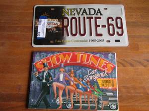 lot 152 image: show tunes car songbook, Nevada route 99 license plate
