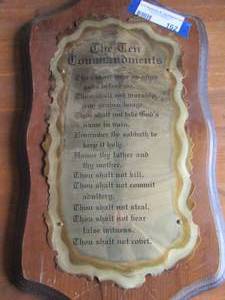 lot 162 image: the Ten Commandments wall plaque