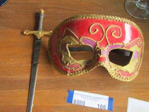 lot 166 image: Decorative mask and DAGGER