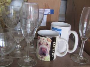 lot 168 image: wine glasses, coffee cups