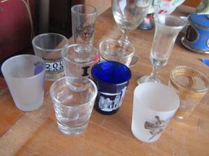 lot 173 image: shot glasses, wine glasses