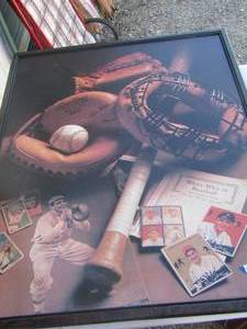 lot 195 image: 29 x 23 baseball poster framed