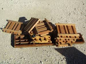 lot 202 image: wooden plant stands